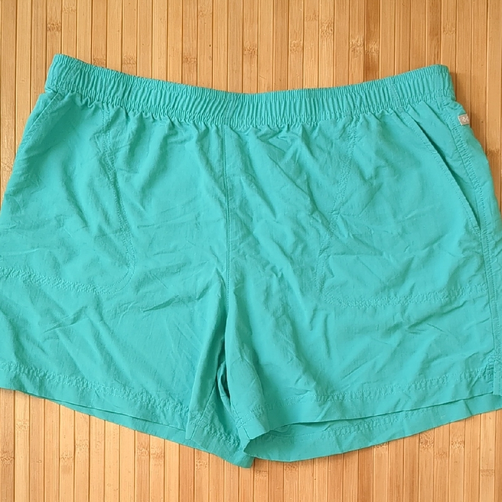 Columbia Women's Running Athletic Dri-Fit Turquoise Blue Shorts, Size Large
